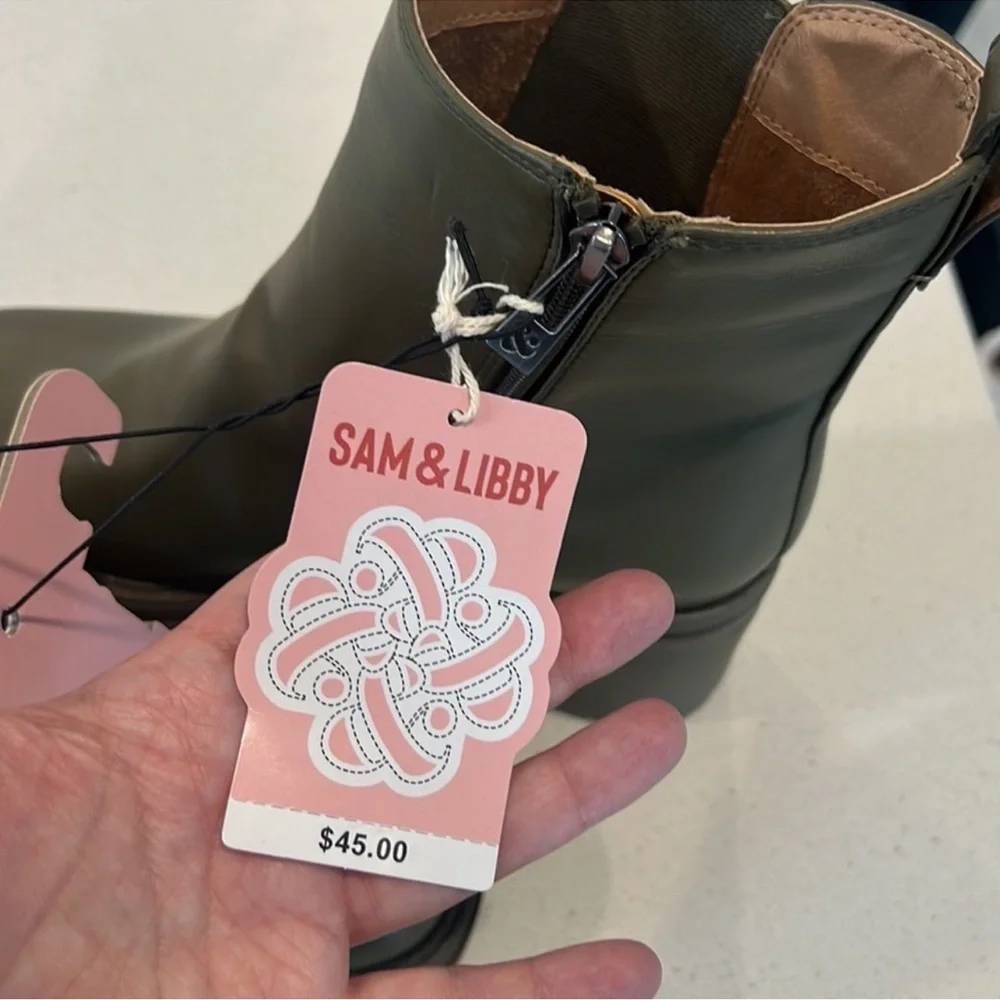 Olive Green Women's Ankle Boots - 10 - Picture 9 of 9